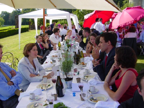 Lunch, the newly weds' table